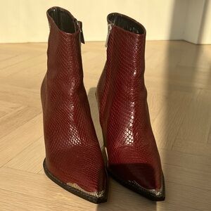 The Kooples Burgundy Ankle Boots